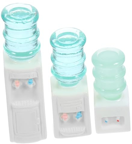 SOPOTUTU 3stücke Miniatur-Wasser Dispenser Für Teiliges Mit Cartoon-Design Dekorativ Und Interaktiv Sicherem Resin-Material Für Miniatur-szenen
