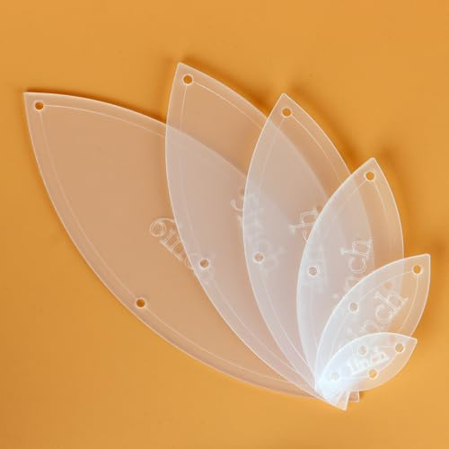 Quilting-Schablonen-Set, 6 Stück, transparent, Acryl, Quilt-Lineale, Vorlagen, Lineale, Größen 2,5 cm, 5,1 cm, 7,6 cm, 10,2 cm, 12,7 cm, 15,2 cm