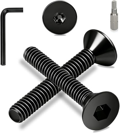 Ezitruz M5 Senkkopfschrauben, 30 Stk Schrauben m5x20 mm Senkkopf Schwarz Flachkopfschrauben DIN 7991/ISO 10642 Innensechskantschraube Kohlenstoffstahl Senkschrauben Vollgewinde für Möbel Reparatur