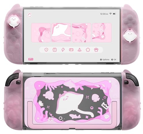 playvital Schutzhülle für Nintendo Switch 2, Dockbare Silikon Griff Hülle & PC Gehäuse mit Joystick-Kappen & Sticker für Switch Konsole & Joycon, Stoßfest