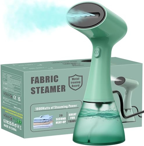 OLAYMEY Steamer Dampfglätter Reise, 400ML Wassertank, Tragbarer Reisebügeleisen 20S Schnelles Aufheizen, 1800W 30G/min dampfbügeleisen