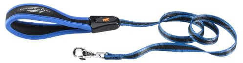 Ferplast ERGOCOMFORT G Ergonomic Dog Lead - Secure Grip with Soft Padding - Anti-Abrasion - Extra-Resistant Finished Seams - Italian Design - 120 x 1.5 cm, Blue