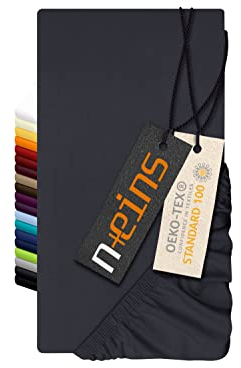 npluseins Luxus Wasserbett Spannbettlaken anthrazit 180-200 x 200-220 cm