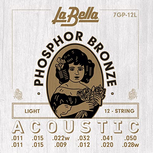 LaBella 7GP12L Phosphor Bronze, Saiten für 12-saitige akustische Gitarre, Light, 011-050