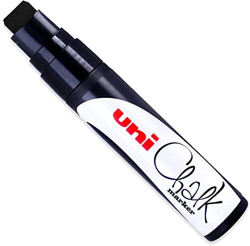 Uni-Ball 186699 - Fenster- & Kreidemarker UNI CHALK PWE-17K 15 mm, mit breiter Keilspitze, schwarz