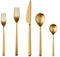 Mepra – Set di linea Ice oro dessert set Set di posate con 5 pezzi Brushed Gold