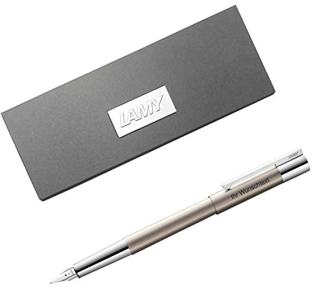 Lamy Füllhalterscala Ti Modell 078, Feder F, Titanium-Finish, inkl. Laser-Gravur