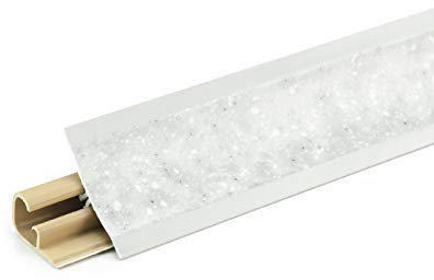 DQ-PP Baguette d'angle - 0,5 m - 23 x 23 mm - En PVC - Avec vis incluses - Plinthe de cuisine - Plan de travail - Baguette de finition murale - Plinthe de table