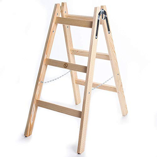Holzleiter Standard 2x3 Stufen Zweiseitige Klappleiter Leiter Haushaltsleiter 150kg