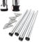 WilTec Lot de 4X Pied de Table V1-60 x 60 x 1100 mm/Ø 60 mm - en Acier Inoxydable chromé - Piètement Support de Bureau Réglable pour Plan de Travail Salle à Manger