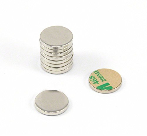 Nickel Plated Mild Steel Disc with 3M Self Adhesive for Arts, Crafts, Model Making, DIY and Hobbies - 16mm dia x 2mm thick - Pack of 400