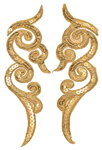 Kesheng 1 Paar Aufbügler Aufnäher Xiangyun mit Pailletten Knallblau Golden Silber Lila