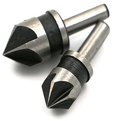 Lot de 5 forets à fraises à 82 degrés industriels en bois et métal pour chanfreiner et ébavurer