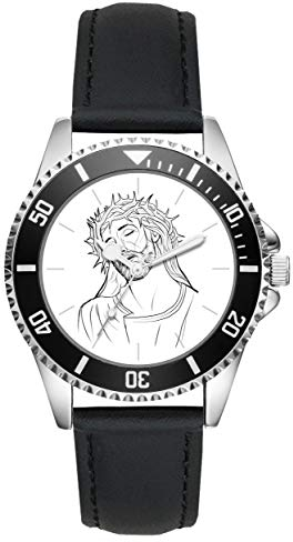 KIESENBERG Geschenk für Jesus Religion Kirche Quartz Analog Leder Uhr L-6133