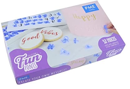 PME FF52 Fun Fonts-Alphabet-Stempel, 52, Groß-und Kleinbuchstaben, Kollektion 1, Plastic, Blau