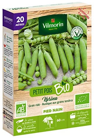 Vilmorin - Graines de Pois rnain à grain ridé Karina BIO - 20 mètres