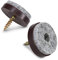 Navaris 50x Feltrini Tondi con Vite - Piedini in Feltro Grigio Rotondi con Bordo Marrone Ø24mm da Avvitare - Protezione Gambe Sedie Mobili Pavimenti