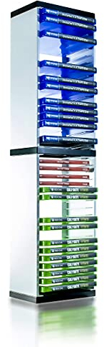 ADZ Universal Game Storage Tower – Stores 36 Game or Blu-Ray Disks – Game Holder Rack for PS4, PS5, Xbox One, Xbox Series X/S, Nintendo Switch Games and Blu-Ray Discs (White)