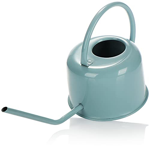 COM-FOUR® Gießkanne 1L, schöne Langhals-Gießkanne, zum Gießen und Düngen von kleinen & mittelgroßen Zimmerpflanzen, für Büro, Wohnung & Wintergarten (Gießkanne - 1L - blau)