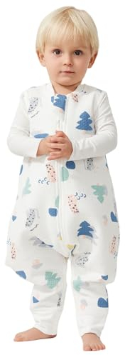 Duomiaomiao Schlafsack mit Pfoten, Schlafsack mit Füßen, 100% Baumwolle, tragbare Decken für Babys, 1,0 Tog