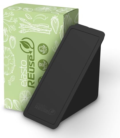 elastoREuse Sandwichbox take away Verpackung - Essensbehälter to go Brötchen Lunchbox nachhaltige Mehrweg Dose spülmaschinengeeignet (schlichtes schwarz)