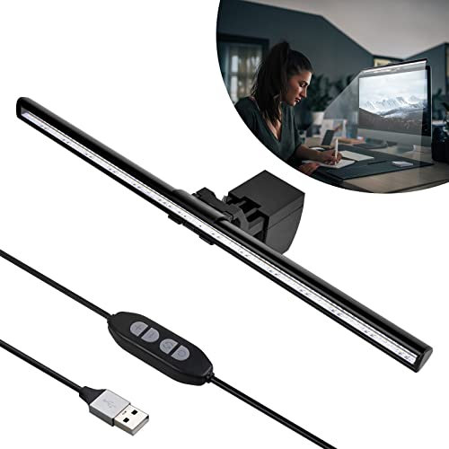skybess Monitor Light Bar, Computer Monitor Light e-Reading LED Task Lamp with No Screen Glare, USB Powered Monitor Lamp for Desktop/Office/Home/Gaming, Adjustable Brightness and 3 Color Temperatures