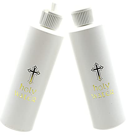 Cabilock Weihwasser Flasche Holy Water Bottle Kleine Weihwasserflaschen 2 Stücke Ostern Deko Katholizismus Jesus Kreuz Kirche Exorzismus Geschenk Kunststoffflaschen Taufgeschenk