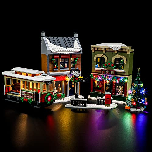 BRIKSMAX 10308 Led Licht für Weihnachtlich Geschmückte Hauptstraße - Kompatibel mit Lego Icons Bausteinen Modell - Ohne Set