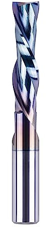 SpeTool Down Cut Spiral Router Bit 1/2 Shank Extra Long 4 inch with Coating Extreme Tool Life, 2” Cutting Length, Carbide CNC Router Bits End Mill for Wood Mortises Carving Engraving