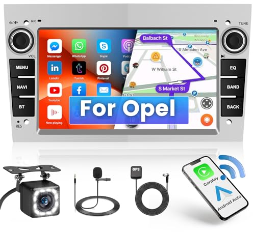 Android Autoradio mit Navi für Opel Astra Zafira Meriva 7 Zoll Touch Display Radio mit WiFi/GPS Bluetooth Car Radio mit FM Mirror Link für iOS/Android SWC+Rückfahrkamera