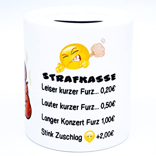 Furz Strafkasse Spardose Furzkasse Straf Kasse Dose Sparschwein Sparkasse Sparglas Sparbüchse Büro Werkstatt witzig lustig Furzdose Furzstrafkasse Pups Geschenke Mann Frau Erwachsene Furzsparschwein