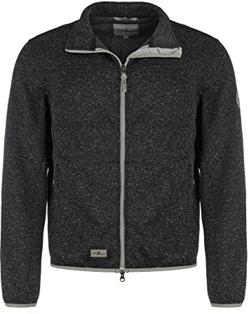 Blue Wave Herren Strickfleecejacke Helge - Fleecejacke Strickoptik Jacke Strickjacke mit Reißverschluss in Anthrazit Größe L