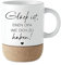 Manufaktur Liebevoll I Tasse Opa Geschenk Kaffeetasse Keramiktasse mit Kork Boden & Deckel Spruch Tasse Opa | Kaffeebecher Geburtstag Vatertag Danke Weihnachten Enkel Geschenk (Glück Opa)