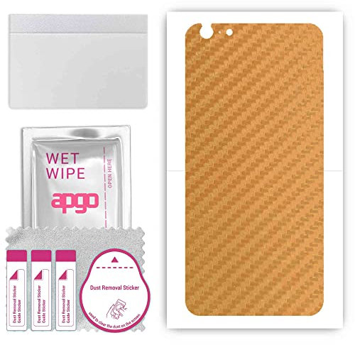 apgo Rückseite Schutzfolie, Skin, kompatibel mit Apple iPhone 6s Plus, Hinten Displayschutzfolie aus Vinylfolie, kratzfest, einfache Montage - Kohlenstoff-Gold