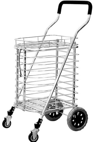 Mini shopping cart Shopping Grocery Rolling Folding Laundry Basket on Wheels Foldable Utility Trolley Compact