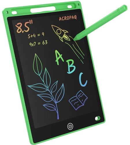ACROPAQ LCD Schreibtafel Kinder - 8.5-Zoll LCD Maltafel zaubertafel mit Stift, Tragbare Schreibtafel mit Farbbildschirm, Digitales Notizbuch, Autofahrt kinder Beschäftigung, Grün - Drawing tablet