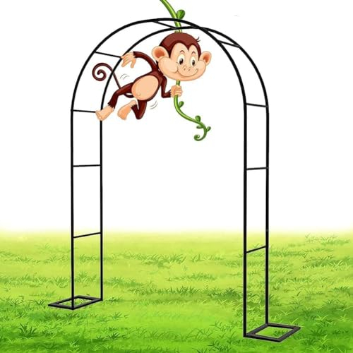 MISKYN Rosenbogen Aus Metall Stabil Breite 300Cm 180Cm 140Cm 350Cm Gartenbogen Für Hochzeit Rankbogen Rankgitter Pergola Torbogen,Schwarz,W1.4M*H2.3M