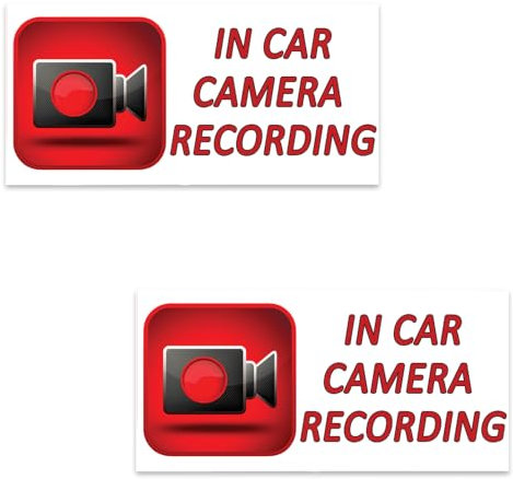 SkinoEu 2 adesivi in vinile Attenzione fotocamera videosorveglianza, segnale di avvertimento di sicurezza auto auto moto finestra porta tuning B 101
