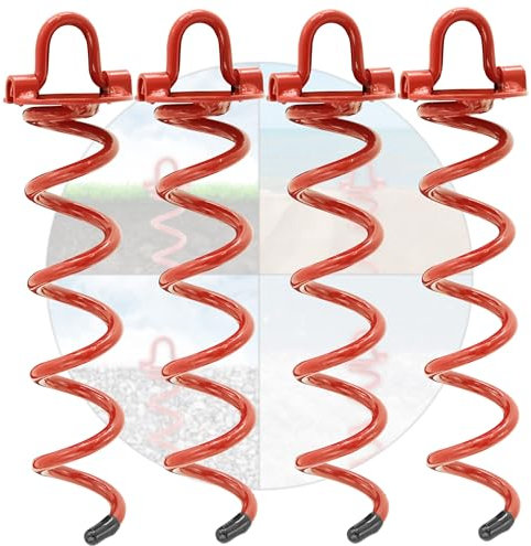 HAFIX Bodenanker Bodenspirale 370x75mm Erdanker Ø9,6mm Zubehör zur Befestigung für Trampolin, Poolabdeckplanen zum Eindrehen. Sturmanker zur Sicherungen von Hunden, Pavillons, Zelte, Schaukel. 2 STK.