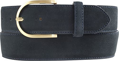 BELTINGER Damen-Gürtel aus Veloursleder 4 cm | Velour-Gürtel für Damen 40mm | Wildleder-Gürtel 4cm mit goldener Gürtelschnalle