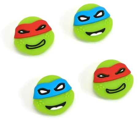 DLseego Joystick Kappen für Switch/Lite/OLED,Switch Joy Con Grip Daumenkappen Switch Zubehör Silikon Thumb Grip Analog Stick Cover Joy Con Controller Kappen,Ninja Red Turtle Green