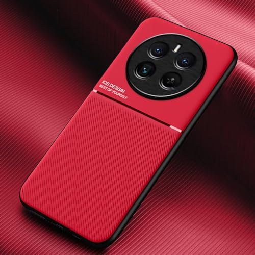 COMAKU Funda para Realme 12 Pro Plus (Pro+) / Realme 12 Pro 5G, Ultrafino Textura Antideslizante PU + TPU Silicona Fundas Carcasa - Rojo
