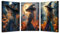 JOSUE 3 Stück Orange, grau Halloween Decor LeinwäNde Groß Xxl Bilder, Hexe Kürbis Poster HeimbüRo Wohnzimmer Schlafzimmer Badezimmer Wanddeko-60x80cmx3 Gerahmt