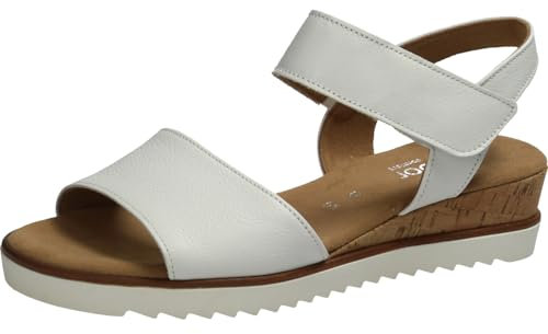 Gabor Damen Sandaletten, Frauen Sandalen,Moderate Mehrweite (G),Riemchensandalen,elegant,Leichter Absatz,Weiss(Kork/offwhi),41 EU / 7.5 UK