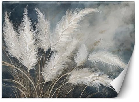 Feeby - 3d Tapete - 400x280cm - Fototapete Schlafzimmer - Pampasgras Botanik - Deko Wohnzimmer - Wallpaper - Wand Deko - Wandtapete - Wandbild XXL - Tapete - Wanddeko - Vliestapete - Wandbilder