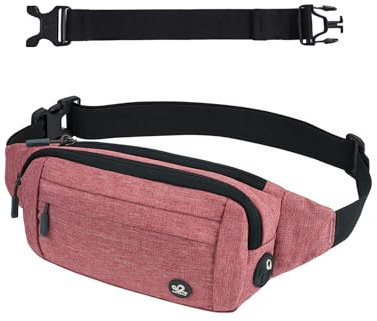 WATERFLY Sac banane sac banane homme femme : petit sac banane sport bum hip bag hommes femmes taille fanny pack avec sangle d'extension pour voyage randonnée dressage chien extérieur, Rose, s,