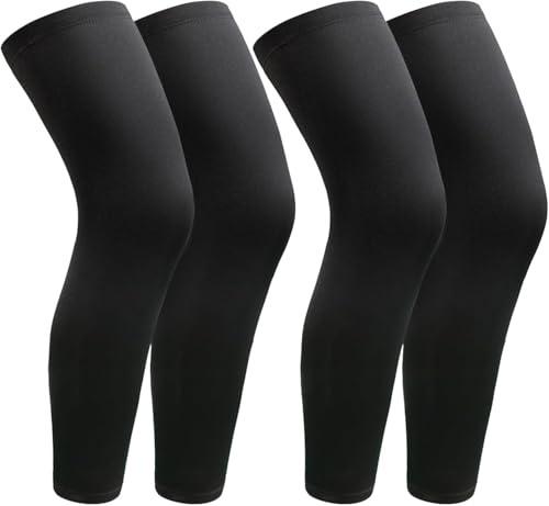 EOGRFW 2 Paar Kompressions-Beinmanschette, Lange Kompressions-Beinärmel,UV Sonnenschutz Sport Radfahren Bein Ärmel für Männer und Frauen Laufen Basketball