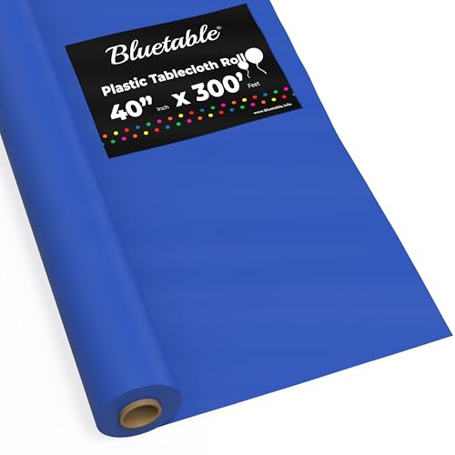 Rouleau nappe plastique bleu