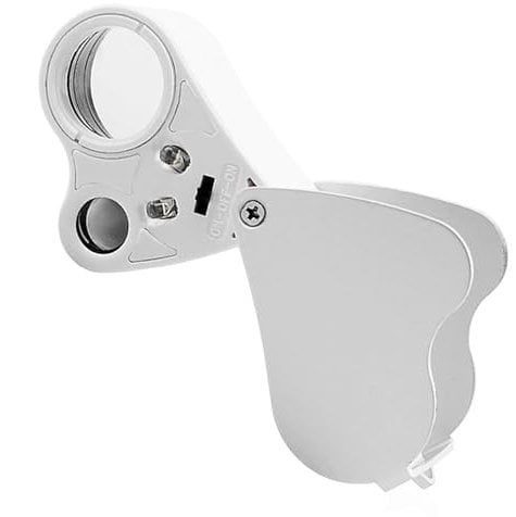 iLamvie Juwelier Lupe 30 X 60 mit Licht,Faltbare Juwelierlupe,LED beleuchtete Juwelieröse Edelsteinelupe für die Beobachtung von Schmuck,Edelsteine,Uhren, Münzen,Briefmarken