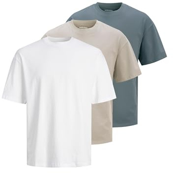 JACK & JONES Male T-Shirt 3er-Pack Einfarbig T-Shirt